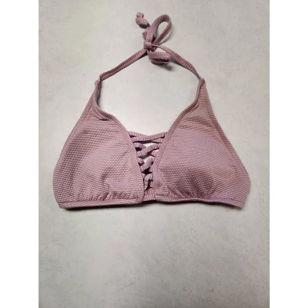 Shade & Shore Womens SIZE S Triangle Strappy Boho Swimsuit Bikini Top
